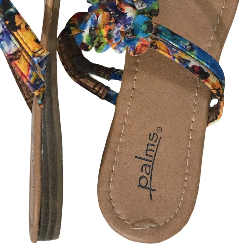 Palms Italian Shoemakers Sandal Floral Embellished Resortwear SIZE 10 - Picture 12 of 12